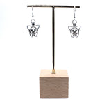 Cute Pig Piglet Earrings White Pearls Charm Locket Silver Animal Jewelry AOS