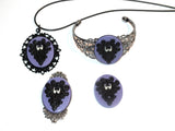 Creepy Wallpaper Haunted Mansion Victorian Purple Cameo Necklace Or Bracelet Or Brooch