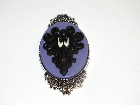 Creepy Wallpaper Haunted Mansion Victorian Purple Cameo Necklace Or Bracelet Or Brooch
