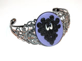 Creepy Wallpaper Haunted Mansion Victorian Purple Cameo Necklace Or Bracelet Or Brooch