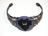 Creepy Wallpaper Haunted Mansion Victorian Purple Cameo Necklace Or Bracelet Or Brooch