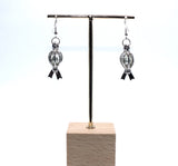 Pink Awareness Ribbons Earrings With White Pearls Charm Locket Horse Silver Jewelry AOS