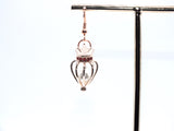 Rose Gold Queen Crown Earrings With White Pearls Charm Locket Rose Gold Jewelry AOS