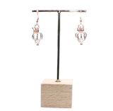 Rose Gold Queen Crown Earrings With White Pearls Charm Locket Rose Gold Jewelry AOS