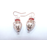 Rose Gold Queen Crown Earrings With White Pearls Charm Locket Rose Gold Jewelry AOS