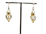 Gold Queen Crown Earrings With White Pearls Charm Locket Rose Gold Jewelry AOS