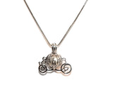 Cinderella Carriage Pearl Cage Silver Plated Charm Necklace Princess Cinderella Pick A Pearl or Wish Pearl Epcot Pumpkin Locket