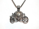 Cinderella Carriage Pearl Cage Silver Plated Charm Necklace Princess Cinderella Pick A Pearl or Wish Pearl Epcot Pumpkin Locket