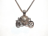 Cinderella Carriage Pearl Cage Silver Plated Charm Necklace Princess Cinderella Pick A Pearl or Wish Pearl Epcot Pumpkin Locket
