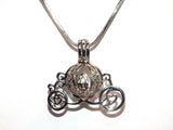 Cinderella Carriage Pearl Cage Silver Plated Charm Necklace Princess Cinderella Pick A Pearl or Wish Pearl Epcot Pumpkin Locket