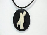 Crypt Ghost Victorian Cameo Black Cord Necklace Haunted Mansion Halloween