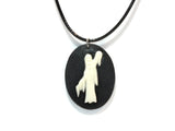 Crypt Ghost Victorian Cameo Black Cord Necklace Haunted Mansion Halloween