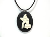 Hitchhiking Ghost Phineas Victorian Cameo Black Cord Necklace Haunted Mansion
