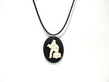 Hitchhiking Ghost Phineas Victorian Cameo Black Cord Necklace Haunted Mansion