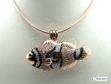 Clownfish Pearl Cage Necklace Rose Gold Fish Locket Charm Holds Beads Pearls Gems Crystal Accents Nemo