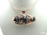 Clownfish Pearl Cage Necklace Rose Gold Fish Locket Charm Holds Beads Pearls Gems Crystal Accents Nemo