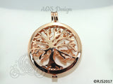 Family Tree Pearl Cage Necklace Rose Gold Plated Locket Charm Tree of Life Mother