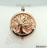 Family Tree Pearl Cage Necklace Rose Gold Plated Locket Charm Tree of Life Mother