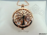 Family Tree Pearl Cage Necklace Rose Gold Plated Locket Charm Tree of Life Mother