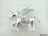Flying Unicorn Pearl 925 Cage Silver Necklace Pegasus Crystal Pegacorn Alicorn