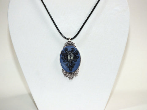 Creepy Wallpaper Victorian Cameo Pendant Jewelry Haunted Mansion Resin Handmade For Halloween Costume