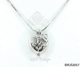 Heartbeat Stethoscope Pearl Cage Necklace Nurse Doctor Medical Professional Silver Plated Locket Charm