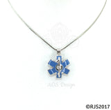EMS Star of Life Pearl Cage Necklace Emblem Rod of Asclepius Silver Plated Locket Charm