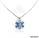 EMS Star of Life Pearl Cage Necklace Emblem Rod of Asclepius Silver Plated Locket Charm