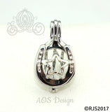Horseshoe Star Pearl Cage Necklace Lucky Horse Shoe Western Silver Plated Locket Charm
