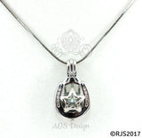 Horseshoe Star Pearl Cage Necklace Lucky Horse Shoe Western Silver Plated Locket Charm