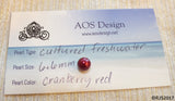 Pick A Pearl Oyster Freshwater Cultured Loose Pearl Round Cranberry Red Merlot Pearls for Pearl Cages, Charms, Necklaces