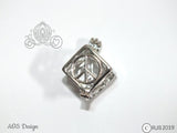 Love Peace Box Pick A Pearl Cage 925 Sterling Silver Symbol Charm Love Heart