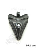 Shark Tooth Pearl Cage Locket Charm Pendant Black Cord Necklace Nautical Jewelry