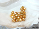 Pick A Pearl Oyster Freshwater Cultured Loose Pearl Round Gold for Pearl Cages, Charms, Necklaces