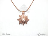 Sun Pick A Pearl Cage Necklace Rose Gold Rapunzel Tangled Sun Charm Holds Pearl Bead Gem Locket