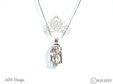 Enchanted Rose Pearl Cage Sterling Silver Locket Crystal Accents Beauty Beast Rose in Bell Jar