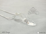 Princess Cinderella Glass Slipper Necklace Mini Glass Slipper Charm Fairy Tale Crystal Pendant