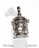 Rapunzel Sun Lantern Pearl Cage Necklace Silver Tangled Locket Princess Lamp