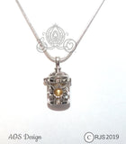 Rapunzel Sun Lantern Pearl Cage Necklace Silver Tangled Locket Princess Lamp