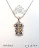Rapunzel Sun Lantern Pearl Cage Necklace Silver Tangled Locket Princess Lamp