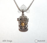 Rapunzel Sun Lantern Pearl Cage Necklace Silver Tangled Locket Princess Lamp
