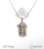 Rapunzel Sun Lantern Pearl Cage Necklace Silver Tangled Locket Princess Lamp