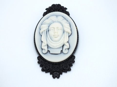 Madame Leota Victorian Cameo Brooch Pin Jewelry Haunted Mansion Resin Handmade For Halloween Costume
