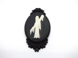 Grim Reaper Phantom Victorian Cameo Brooch Pin Jewelry Haunted Mansion Resin Handmade For Halloween Costume