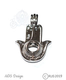 Evil Eye Hand Charm Pick Pearl Cage Silver Necklace Amulet Talisman Hamsa Locket