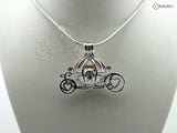 Cinderella Carriage Pearl Cage 925 Sterling Silver Charm Necklace Disney Princess Cinderella Pick A Pearl or Wish Pearl Epcot