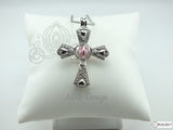 Infinity Cross Pearl Cage Heart Cross Crystal Accents Silver Plated Locket Charm Necklace