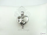 Dog Silhouette Pearl Cage Necklace Pet Best Friend Puppy Animal Bead Cage Locket Charm