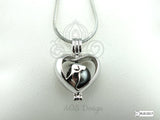 Dog Silhouette Pearl Cage Necklace Pet Best Friend Puppy Animal Bead Cage Locket Charm