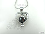 Dog Silhouette Pearl Cage Necklace Pet Best Friend Puppy Animal Bead Cage Locket Charm